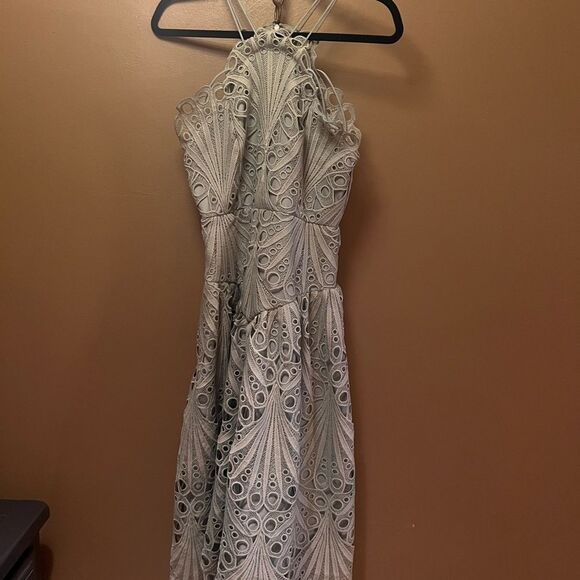 NWT ASOS DESIGN Cut Work Lace Pini Mini Dress Sz 4 - Picture 4 of 8